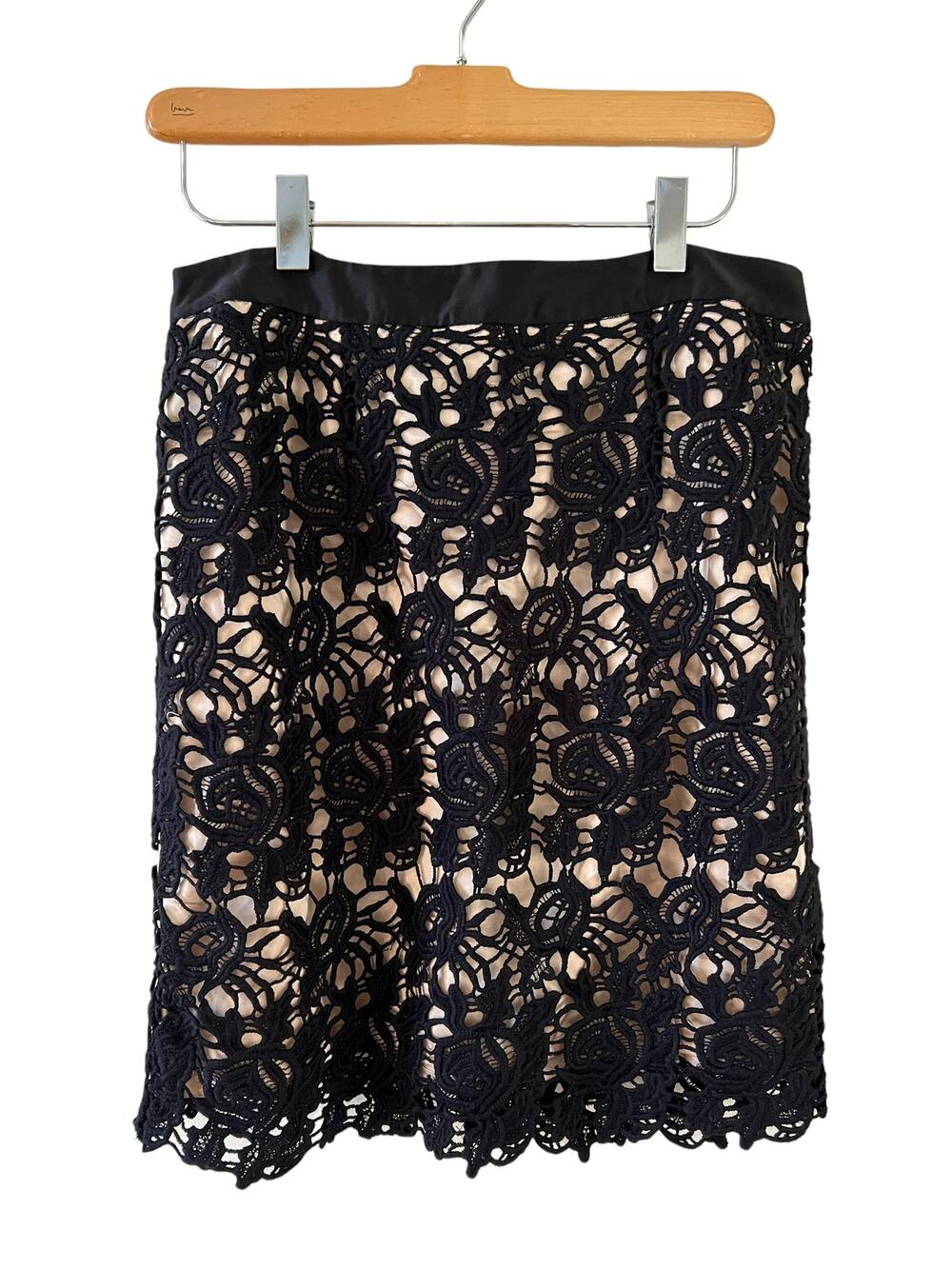 Willi Smith Crochet Lace Dressy Skirt Black 2